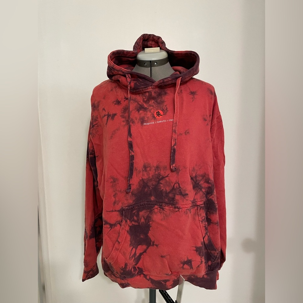 Primitive x Naruto Crows Red & Black Tie Dye Hoodie